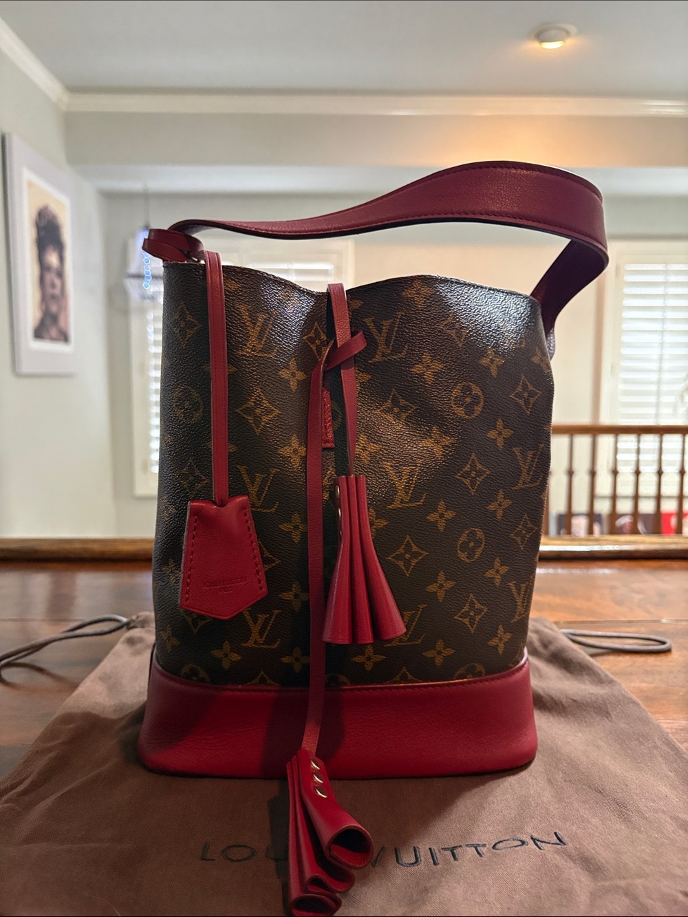 LOUIS VUITTON NN14 Idole GM Bucket Bag in Vibrant Rubis
